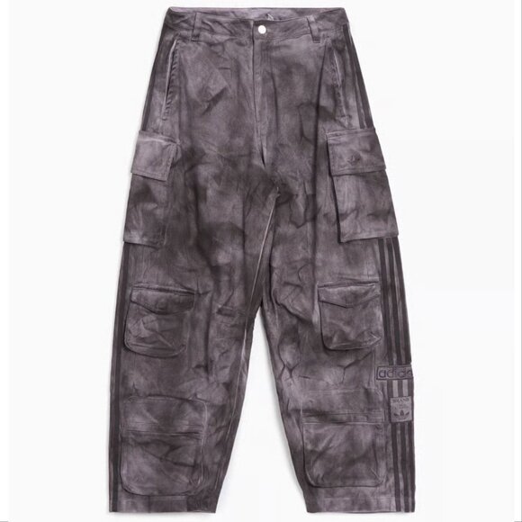 Adidas Originals Premium XXL Baggy Cargo PANTS Sz 14 Gray Purple Print NEW $190 - Picture 7 of 15